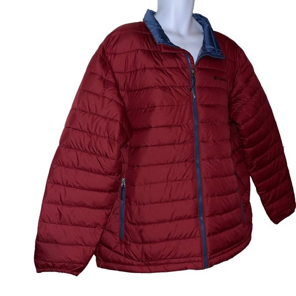 Columbia OmniHeat Quilted Puffer Jacket Mens XXL Red Big Tall Pockets Outdoor - Picture 5 of 12